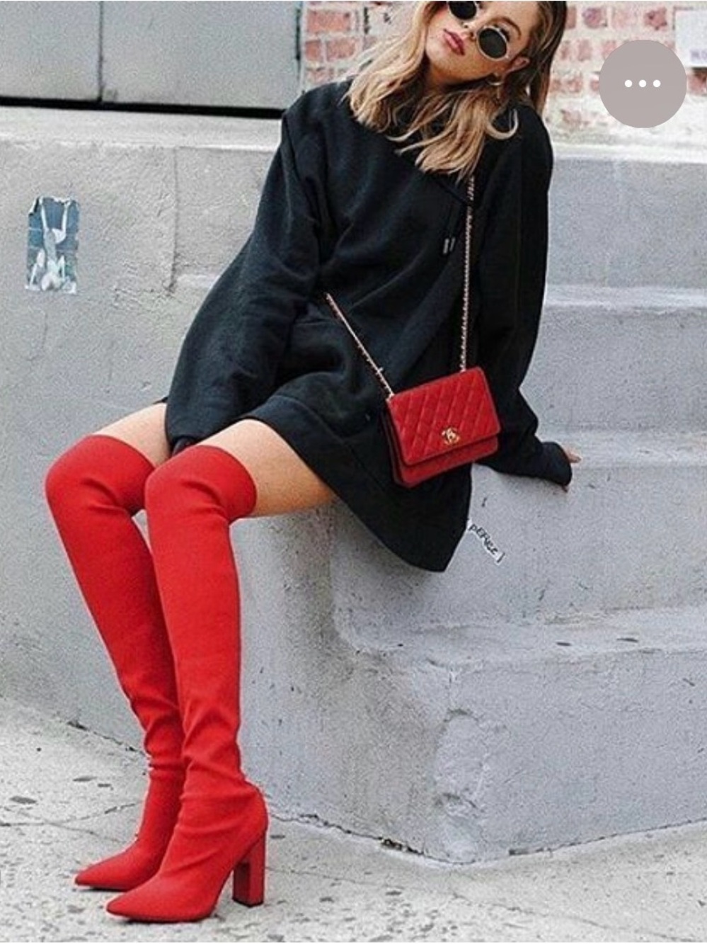 Zara Bright Red Over-the-Knee Pointed-Toe Boots